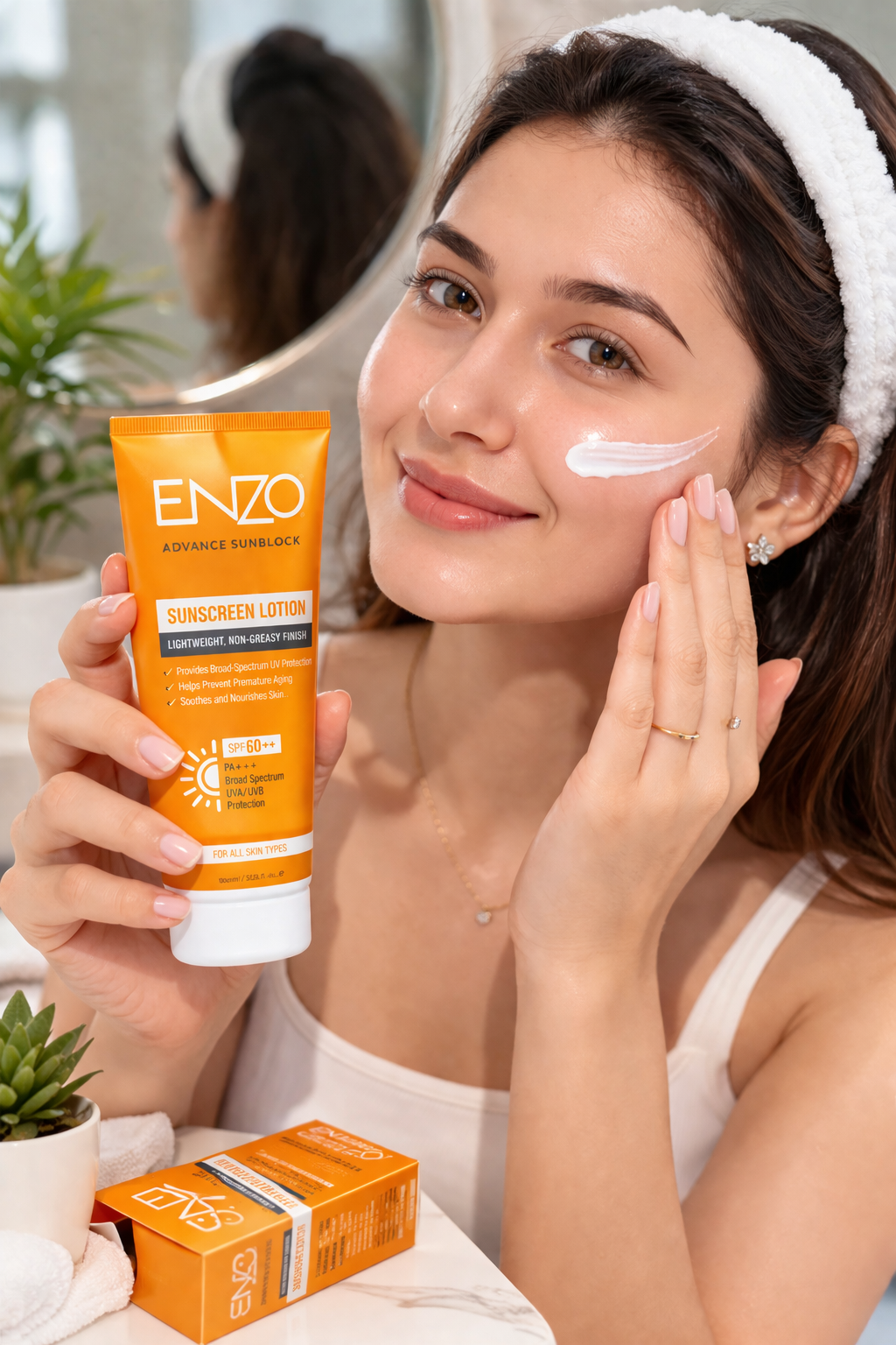 ENZO Advance Sunblock SPF 60+ PA+++ | Lightweight Sunscreen Lotion