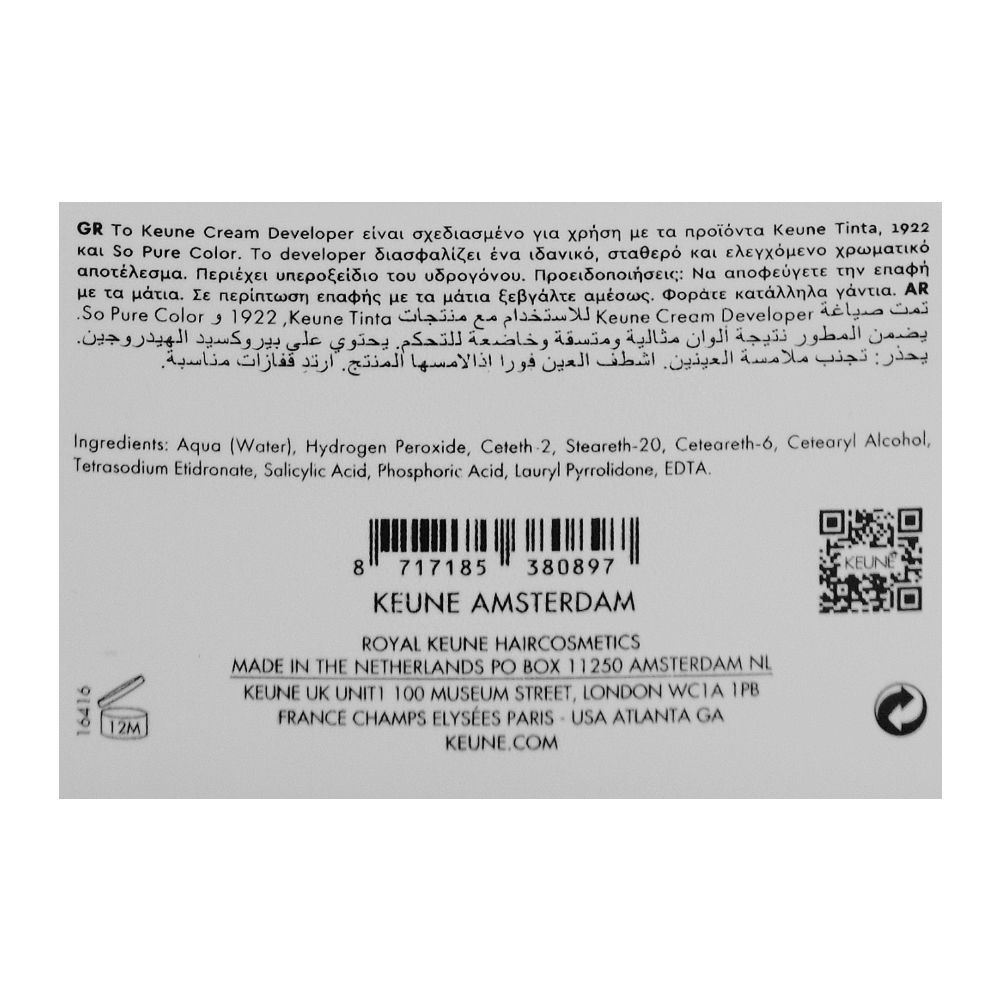 Keune developer,30vol 9%,1000ml